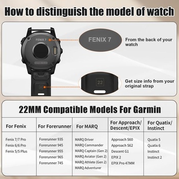Náramok NotoCity pre Garmin Fenix ​​6/6 Pro/7/5/Fenix ​​5 Plus/Forerunner 935/945/Instinct,