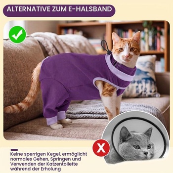 Pooperačný oblek pre mačky, chirurgický oblek pre kastráciu/sterilizáciu s plným krytím zadných