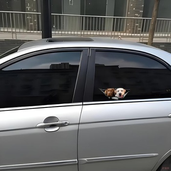 Samolepka na auto 25 cm (9,8 palca) Samolepka na labradora Vtipná hnedobiela samolepka na auto s