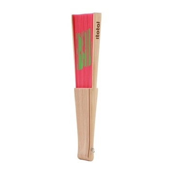 I-TOTAL® - Letný vejár z dreva a plátna - Moderný a zábavný dizajn - Ručný vejár 42 x 23 cm (BURN