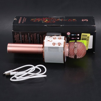 Mikrofon pro děti, Bluetooth karaoke mikrofon dárky pro děti hračky dívky, přenosný dětský mikrofon