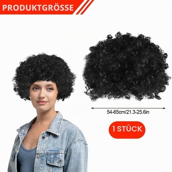 Pánska afro parochňa, kučeravé vlasy, parochňa disco klaun, čierna