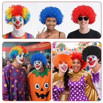 Pánska afro parochňa, kučeravé vlasy, parochňa disco klaun, čierna