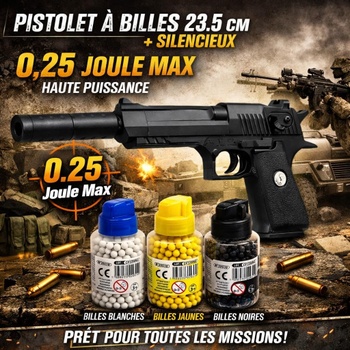 Airsoftová pistole USTASS 23,5 cm, černá