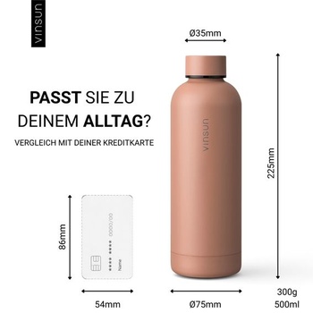 Termoska Vinsun 500ml tělová - nepropustná, vhodná pro sycené nápoje - nerezová ocel, dvoustěnná