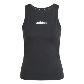 Dámske bavlnené tielko adidas Essentials Linear Slim L, čierne / biele