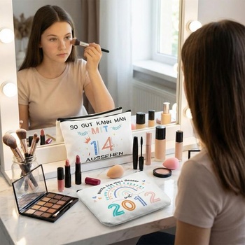 14. narodeninové dievčatko, sada 2 toaletných taštičiek, vodotesná kozmetická taštička, make-up