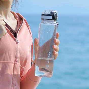 Športová fľaša na vodu OLDLEY 1000ML Tritánová fľaša na vodu bez BPA s časovými značkami, 1l