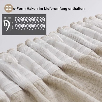 Záclony Simplebrand s imitáciou ľanu a nariasenou lemovacou páskou, sada 2 kusov, V 229 x Š 140 cm, ľanové