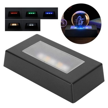 LED světelný podstavec Tbest se sedmi režimy změny barvy a USB provozem pro křišťálové sošky,