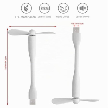 Cerioll 2dielny mini USB ventilátor, ventilátor s flexibilným krkom, USB ventilátor na telefón, mini