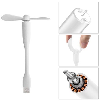 Cerioll 2dielny mini USB ventilátor, ventilátor s flexibilným krkom, USB ventilátor na telefón, mini