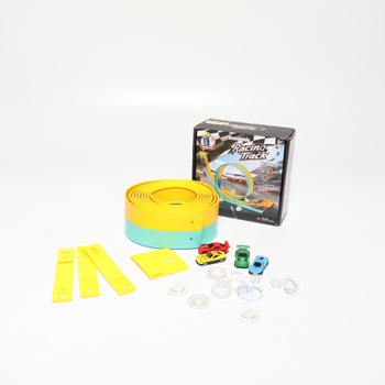 Snookids flexibilný autodrom pre deti 3, 4, 5, 6 rokov, autodrom 4,6 m so 4 autíčkami, závodné auto
