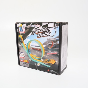 Snookids flexibilný autodrom pre deti 3, 4, 5, 6 rokov, autodrom 4,6 m so 4 autíčkami, závodné auto