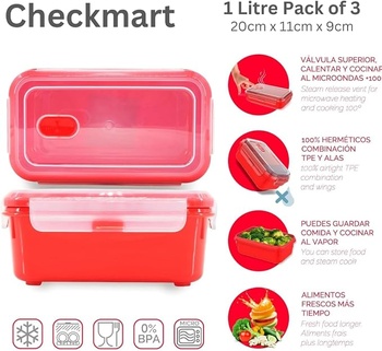 Súprava dóz 1L Checkmart 6 ks