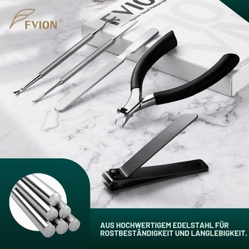 FVION 5dielna sada na pedikúru, profesionálne klieštiky na nechty na nohách, podiatrické nástroje,