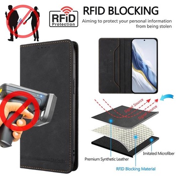 Puzdro na telefón pre Honor 600 Lite, puzdro z umelej kože s RFID blokovaním, magnetické zapínanie,