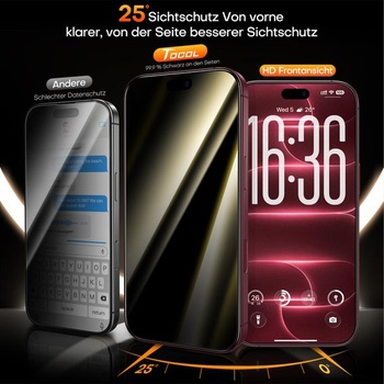 Ochranné tvrdené sklo TOCOL pre iPhone 18 Pro, jednoduchá inštalácia, čierne.