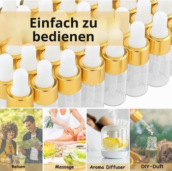 Pipetovacie fľaštičky, 30 kusov, mini pipetovacie fľaštičky, 3 ml, malé sklenené fľaštičky, priehľadné