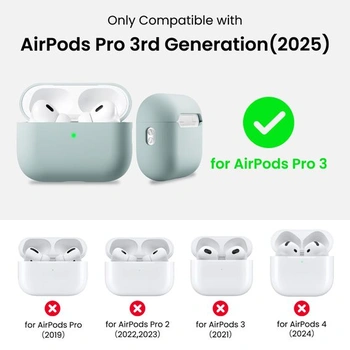 Silikonové pouzdro ORNARTO pro AirPods Pro 3 se šňůrkou – agávově zelené