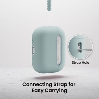 Silikónové puzdro ORNARTO pre AirPods Pro 3 so šnúrkou – agávovo zelené