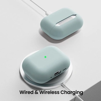 Silikonové pouzdro ORNARTO pro AirPods Pro 3 se šňůrkou – agávově zelené