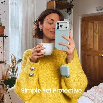 Silikonové pouzdro ORNARTO pro AirPods Pro 3 se šňůrkou – agávově zelené