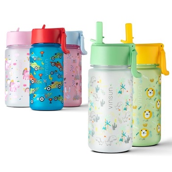 Detská fľaša na pitie VINSUN 500ml Dinosaur - slamkové…