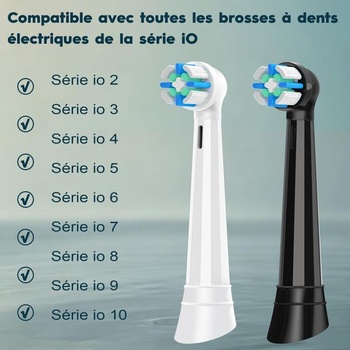 Náhradní hlavice kartáčku, kompatibilní s Oral-B iO, pro dospělé, 10, černá