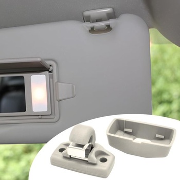 2 klipy pre upevnenie slnečnej clony do auta, klipy pre držiak slnečnej clony šedej pre VW Caddy Golf
