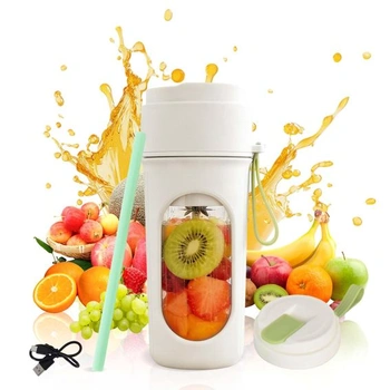 Přenosný mixér na smoothie 450ml s brčkem, 2 nepropustná…
