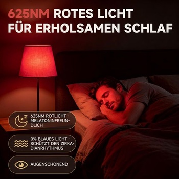Aigostar LED nočné svetlo s červeným svetlom, stmievateľné svetlo na spanie, 9W, 2 ks