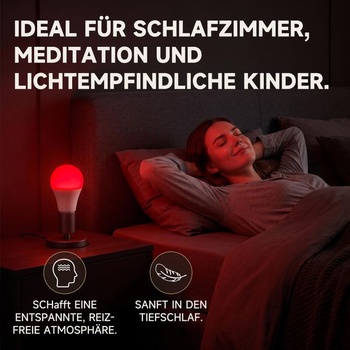 Aigostar LED nočné svetlo s červeným svetlom, stmievateľné svetlo na spanie, 9W, 2 ks