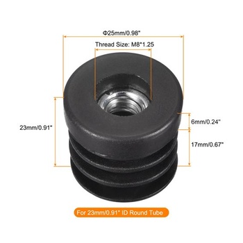 Mapa zdrojov silikónovej zátky 6mm M8 25mm vonkajší priemer pasuje na 23mm vnútorný priemer 8 kusov M8 x