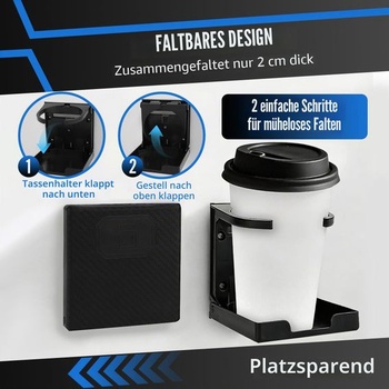 Držáky na nápoje do auta, Sada 2 skládacích držáků na nápoje do auta a držáků na kelímky