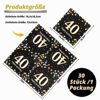 Ubrousky k 40. narozeninám, 30 kusů, ubrousky k 40. narozeninám pro muže a ženy, dekorace k 40.