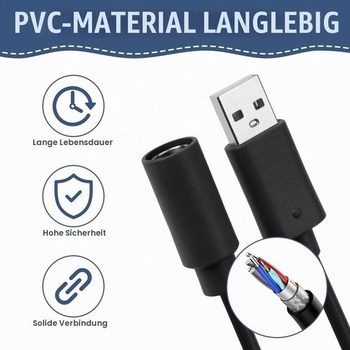 AXFEE Xbox 360 USB kábel, odtrhávací kábel s drôtovým ovládačom, čierny