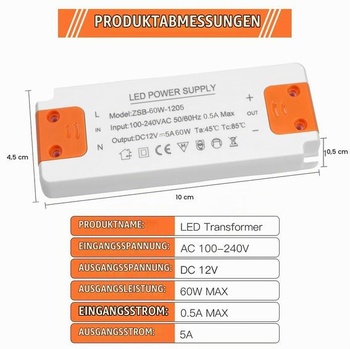 AXFEE LED transformátor 60W 24V, LED transformátor 230V na 24V konštantné napätie 12.0 60.0 Watt
