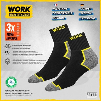 SOXCO 10 párov pánskych krátkych pracovných ponožiek, čierne | Polstrované krátke ponožky | DRI-WIK