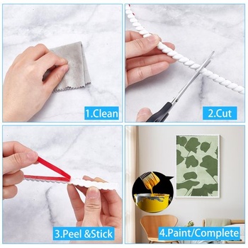 NICENEEDED Flexibilné dekoratívne pásky, 1 cm × 5 yardov Samolepiace ochranné pásky na hrany, Mäkké