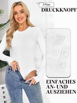 Dámske body s dlhým rukávom a okrúhlym výstrihom, elegantné body s dlhým rukávom a zapínaním na
