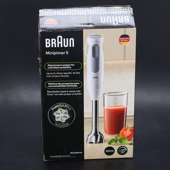 Tyčový mixér Braun MultiQuick 5 MQ 50001 M, 1000W, 21 rychlostních stupňů + turbo, nerezová noha na