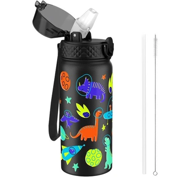 GOPPUS Detská nerezová fľaša na pitie so slamkou 550 ml/18…
