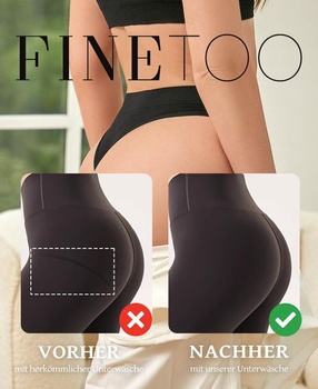 FINETOO Dámske tangá s vysokým pásom, bezšvové, športové, veľkosť M, čierna*6