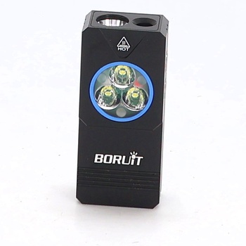 Mini svietidlo BORUIT EV30, dobíjacie EDC svietidlo 550 lúmenov s UV svetlom 365 nm, hliníková zliatina