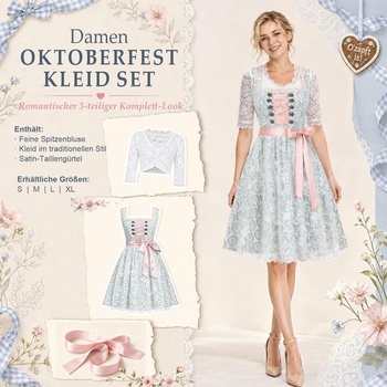Dámske kostýmy na Oktoberfest, dirndl Oktoberfestový kostým zelený L