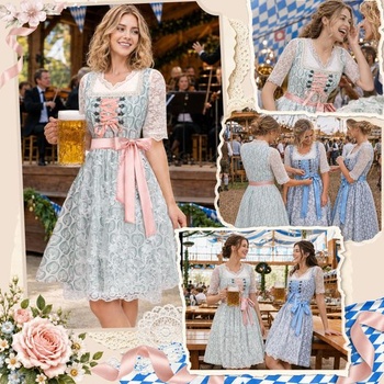 Dámske kostýmy na Oktoberfest, dirndl Oktoberfestový kostým zelený L