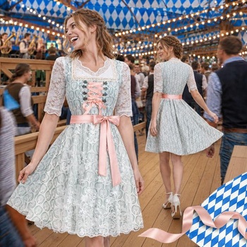 Dámske kostýmy na Oktoberfest, dirndl Oktoberfestový kostým zelený L