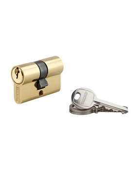 Euro cylindrický zámek s dvojitým vstupem SA 20 x 20 mm, ochrana proti vytažení, mosaz, 3 klíče