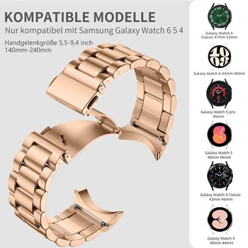 Kovový náramok Mastten No Gap kompatibilný s Samsung Galaxy Watch 7 6 5 4 40mm 44mm pre mužov a